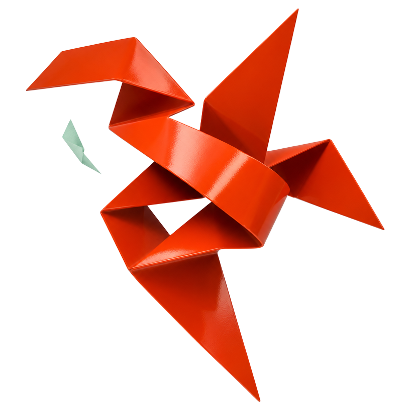 Abstract folded coral sculpture